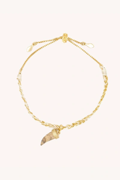 Rebecca Minkoff Shark Tooth Slider Bracelet In Gold/white