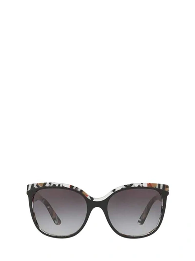 Burberry Eyewear Be4270 Top Black On Check Sunglasses In Multi