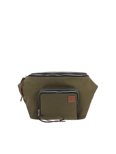 Loewe Extra Large Canvas Bumbag In Khaki Green Color