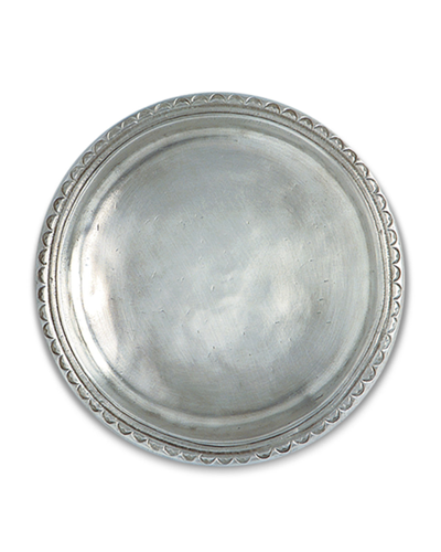Match Scallop Rimmed Bottle Coaster In Pewter
