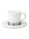 Match Convivio Espresso Cup With Saucer In Pewter/white