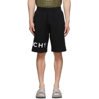 Givenchy Cotton Bermuda Shorts With Logo Print In Black