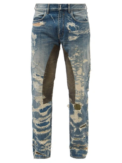 Givenchy Mens Medium Blue Distressed Slim Cotton Jeans 33