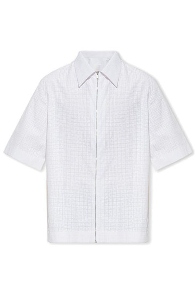 Givenchy 4g Zipped Short-sleeve Shirt In White