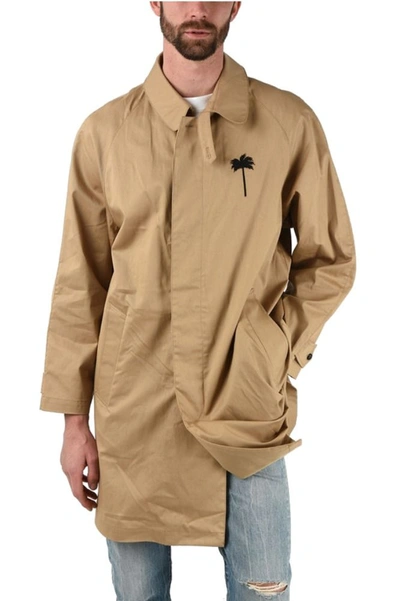 Palm Angels Men's Pmea036r207450284810 Beige Cotton Trench Coat In Brown