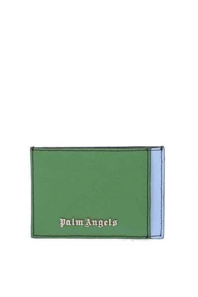 Palm Angels Men's Pmnc010s208090238891 Green Leather Card Holder