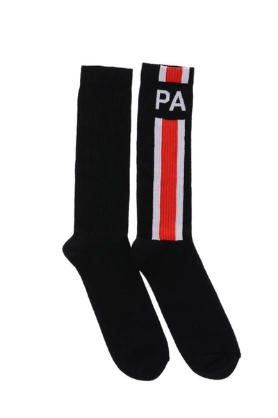 Palm Angels Men's Black Cotton Socks