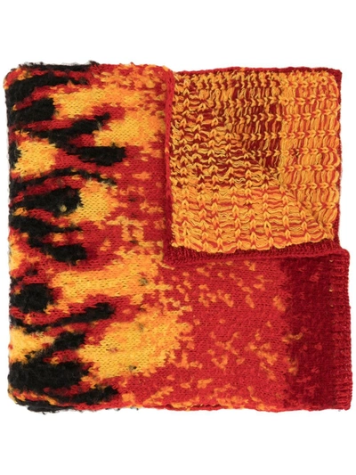Palm Angels Men's Red Wool Scarf