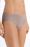 Hanro Luxury Moments Lace Back Briefs In Cobblestone