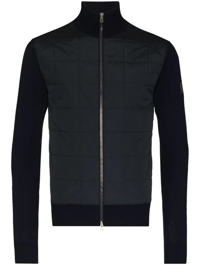 Belstaff New Kelby Quilted Zipped Cardigan In Blue
