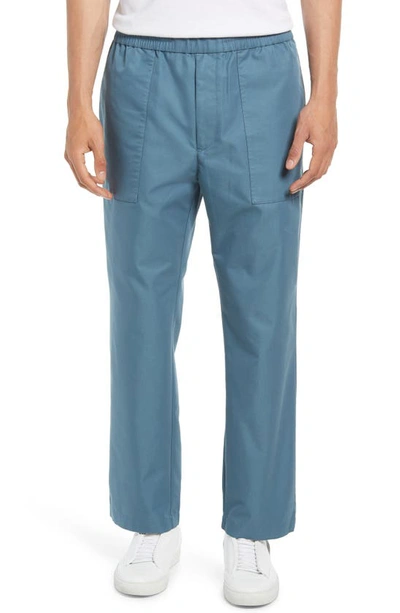 Club Monaco Cropped Utility Pants In Teal Blue