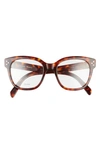 Celine 51mm Round Reading Glasses In Dark Havana