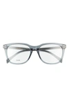 Celine 56mm Rectangle Optical Glasses In Transparent Grey Blue
