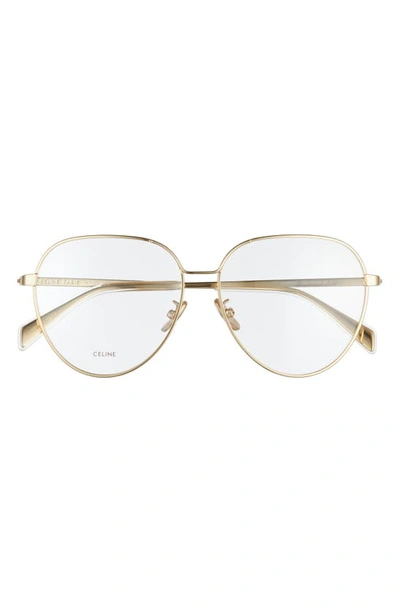 Celine 57mm Round Eyeglasses In Transparent Clear