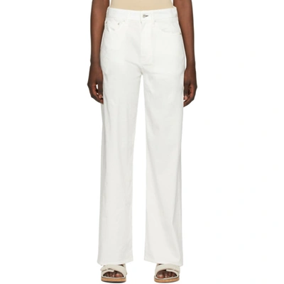 Rag & Bone Logan Linen-blend Wide-leg Trousers In White
