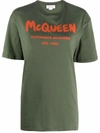 Alexander Mcqueen Graffiti Logo Graphic Tee In Green