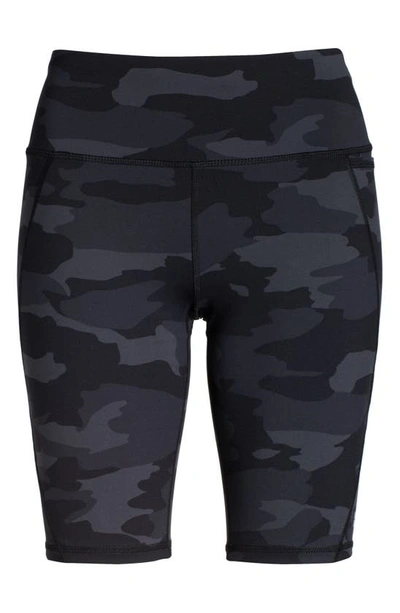Sweaty Betty Power High Waist Pocket Bike Shorts In Black Tonal Camo Print