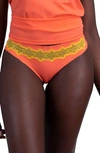 Uwila Warrior Vip Lace Trim Thong In Orange