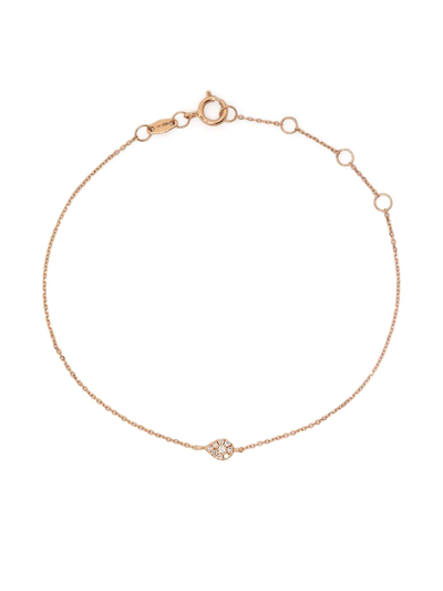 Djula 18kt Rose Gold Diamond Pear Chain Bracelet In Pink
