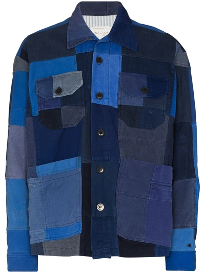 Greg Lauren Blue French Artist Patchwork Jacket | ModeSens