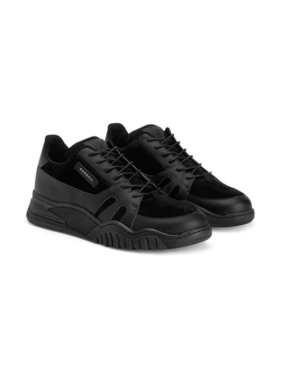 Giuseppe Junior Teen Talon Jr Suede-panel Sneakers In Schwarz