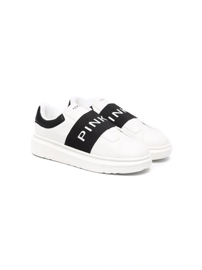 Pinko Teen Logo Strap Low-top Trainers In White