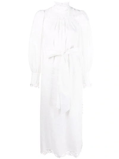 Zimmermann Lace-trim Linen Dress In White