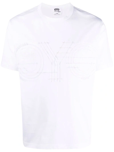 Junya Watanabe Embroidered Cotton T-shirt In White