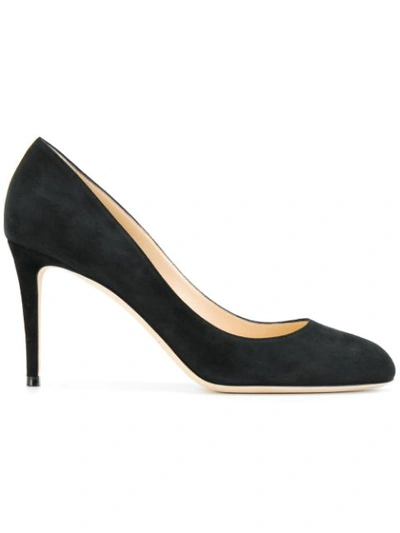 Jimmy Choo Bridget 85 Black Suede Round Toe Pumps