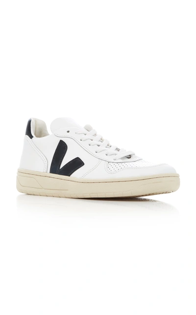 Veja V10 Leather Sneakers In White