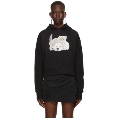 Ashley Williams Track Cat-print Relaxed Hoodie In Kitten Puppy