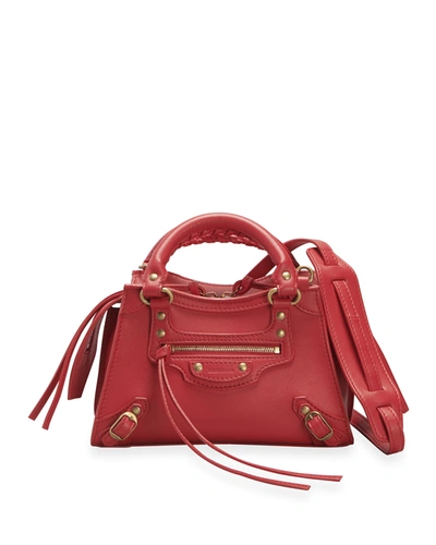 Balenciaga Neo Classic City Mini Calfskin Satchel Bag In Red