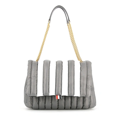 Thom Browne Quilted 4-bar Small Shoulder Bag In Grey