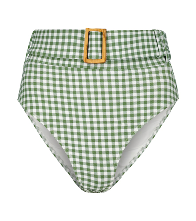 Alexandra Miro Ursula Gingham Bikini Bottoms In 绿色