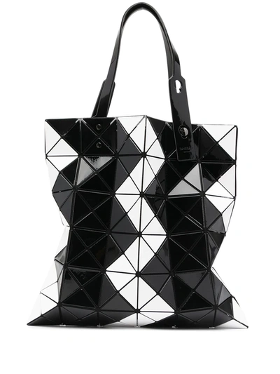 Bao Bao Issey Miyake White & Black Lucent Zigzag Tote Bag In White/ Black