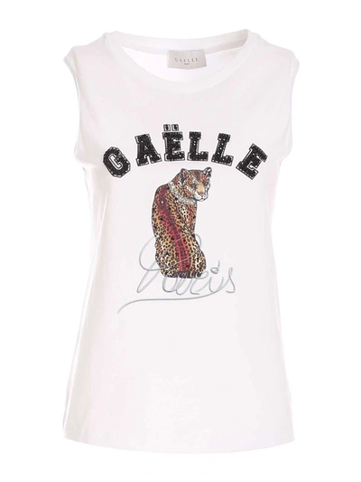 Gaelle Paris Cheetah Print Top In White