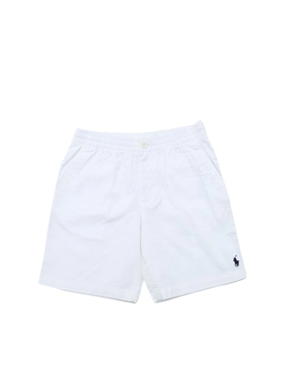 Polo Ralph Lauren Kids' Logo Patch Bermuda Shorts In White