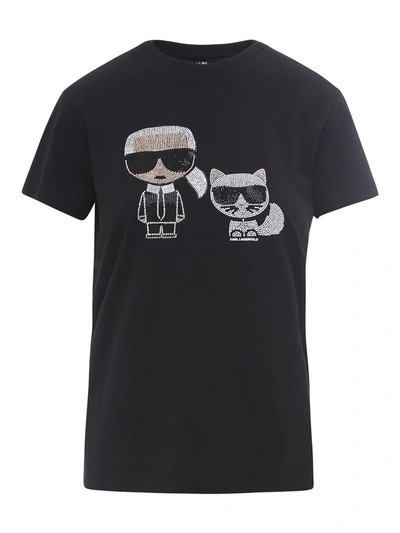 Karl Lagerfeld Karl & Choupette T-shirt In Black