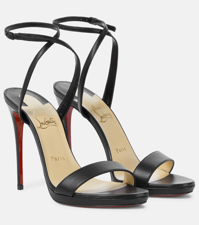 Christian Louboutin Loubi Queen 120 Leather Sandals In Black