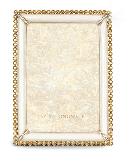 Jay Strongwater Lorraine Stone Edge Picture Frame, 4 X 6 In Gold