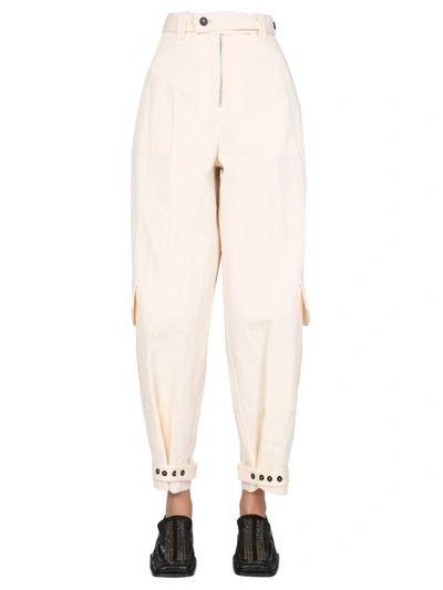 Jil Sander Gathered Ankle Trousers In White