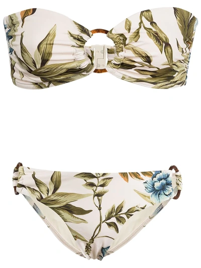 Zimmermann Aliane Ring Floral-print Bandeau Bikini In Multicoloured