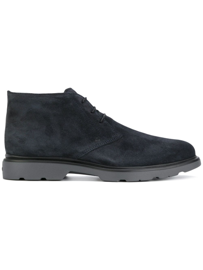 Hogan H304 New Route Ankle Boots In Blue