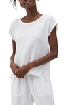 Michael Stars Jana Flutter Sleeve Scoop Neck Tee In White