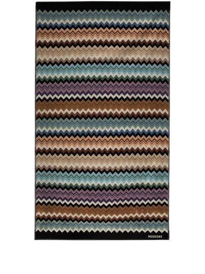 Missoni Multicoloured Adam Printed Cotton Towel In Blue