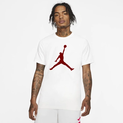 Jordan 秋季新款 Jumpman 渐变数码印花男子t恤 In White,gym Red