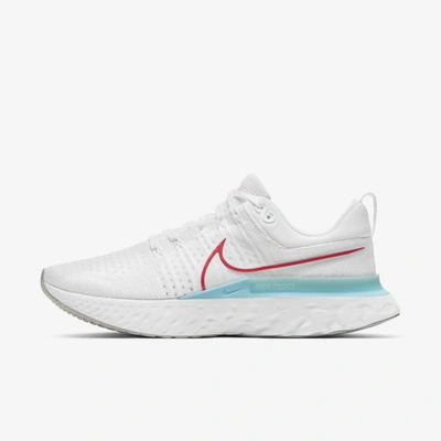 Nike React Infinity Run Flyknit 2 Men's Road Running Shoes In White/chile Red/glacier Ice/photon Dust