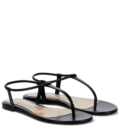 Gianvito Rossi Jaey Leather Thong Sandals In Black