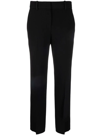 Ermanno Scervino Glitter-stripe Cropped Tailored Trousers In Black