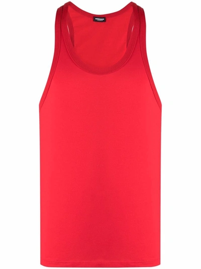 Dsquared2 Back Logo Tank Top Colour: Red